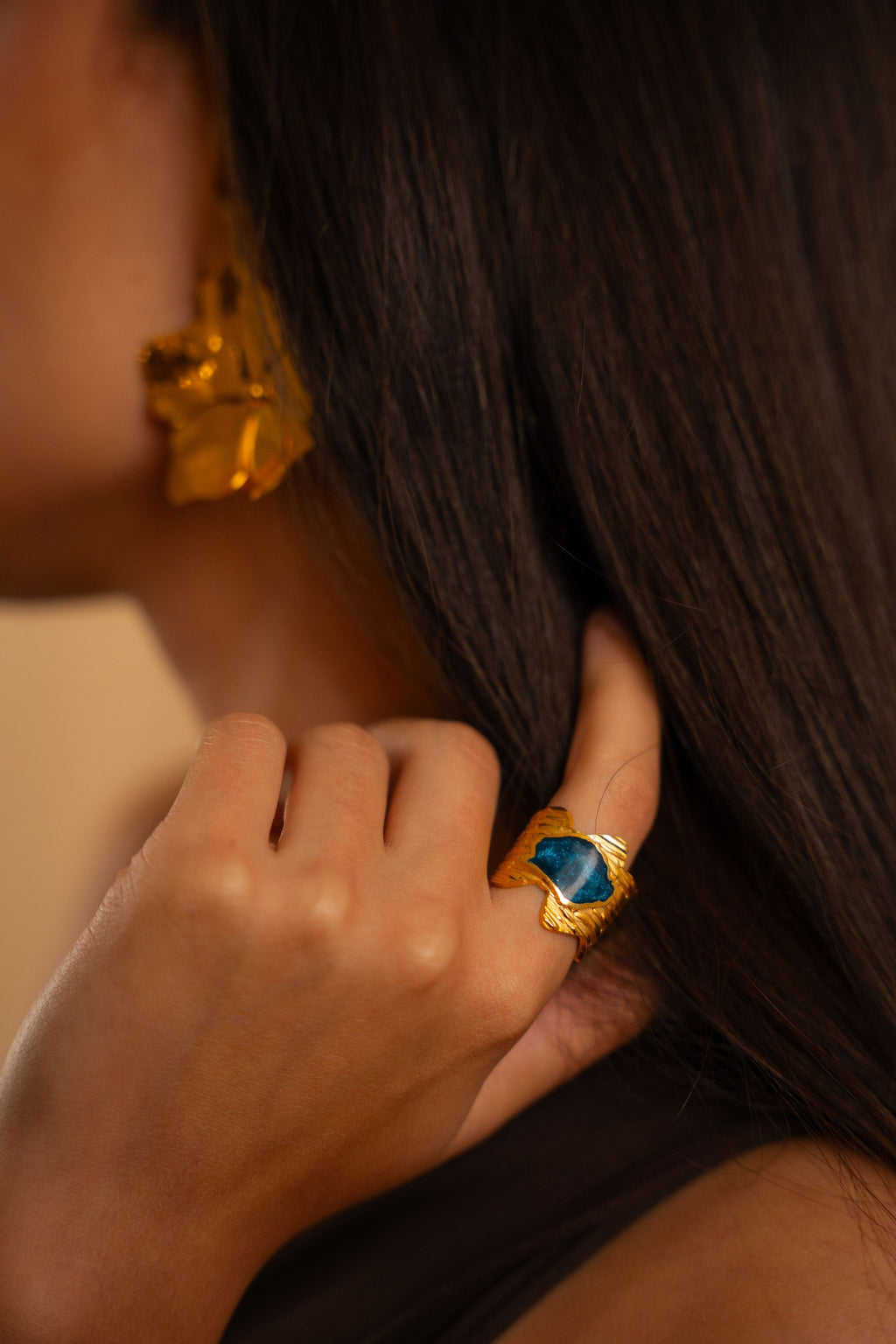 Aqua Fleur Ring