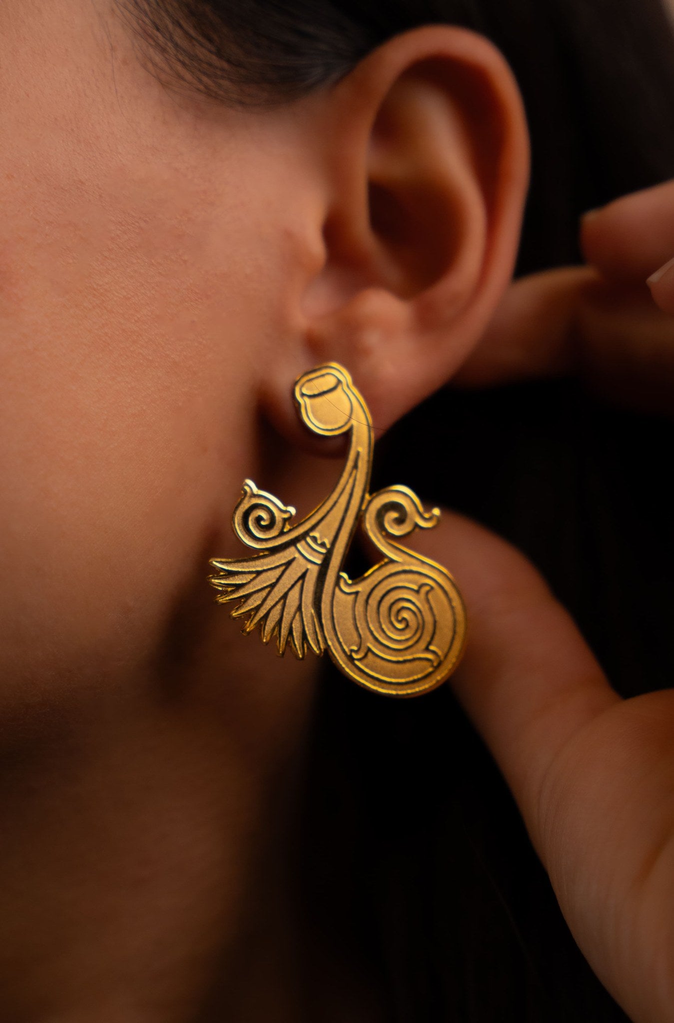 Golden Spiral Earrings