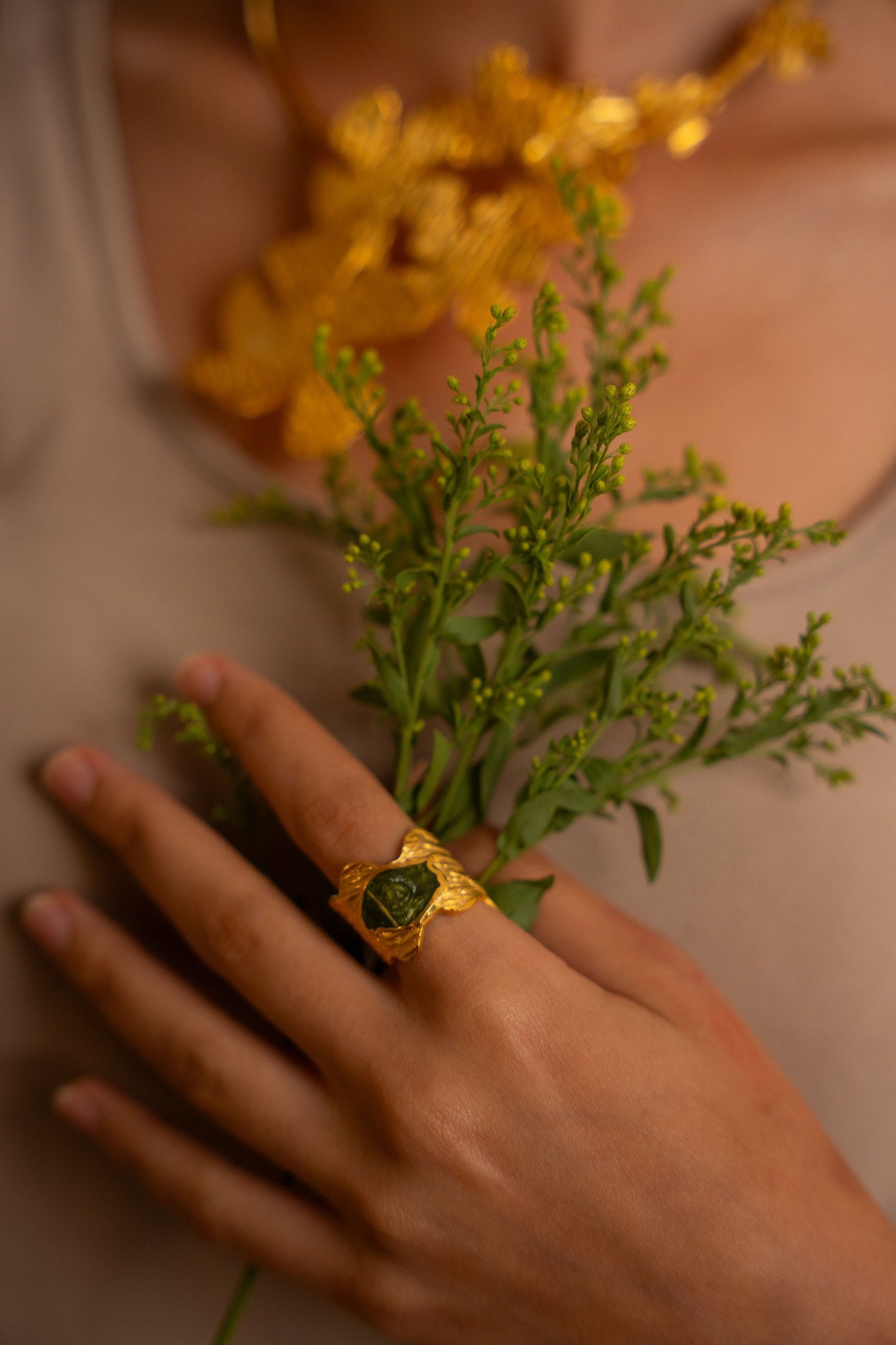 Jade Fleur Ring
